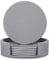 6 Pieces Grey Coasters, Coasters for Drinks with a Holder Cup Mat Pad Protect Furniture from Coffee or Tea Marks(Grey, Round)