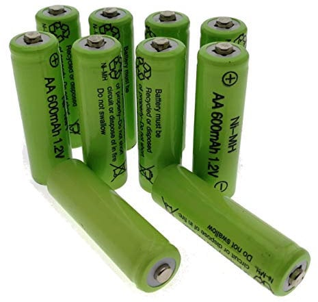 Trango 10x Batterie NI-MH AA 600 mAh 1,2 V pour Lampes solaires - luminaires - Rechargeable 1000-AA