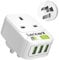 LENCENT UK to Australia China Plug Adapter with 3 USB Ports, Grounded Australian Travel Adapter for Australia New Zealand China Fiji Argentina and more (Type I)