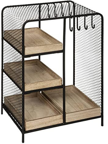 Atmosphera - Schmuckhalter Arty - Metall und Holz - schwarz - 20x28 cm - Schwarz