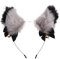 Doeheah Oreille de Chat Serre Tete Chat Bandeau Accessoires Cheveux de Déguisement pour Femmes Filles Fête Halloween Anniversaire Cosplay Grise+Noire