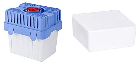 WENKO Feuchtigkeitskiller 5 kg - Raumentfeuchter, Polypropylen, 29 x 29 x 24 cm, Grau & Raumentfeuchter Cube Nachfüller 500 g - Luftentfeuchter, Nachfüllpack, Calciumchlorid, 10 x 5 x 10 cm, Weiß