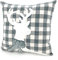 heimtexland ® Kissenhülle Landhaus Hirsch Vichy Karo Chalet Deko Kissen 40x40 Typ760 Grau