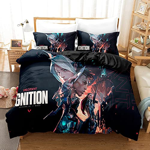 CHAOSE Bettbezug VALORANT Dicker Korallen-Fleece Einzelbett Mehrere Größen Flanell-Kissenbezug Für Kinder (Strahlend 04,220 x 240 cm)