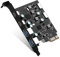 YEELIYA USB 3.0 PCIE Erweiterungskarte 6 Port (2 Type-E Adapter, 2 USB C, 2 Type A), PCI Express 5Gbps Karte Interner Hub Konverter für Desktop PC Windows 7/8/10 MAC OS