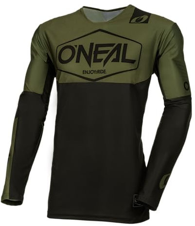 O'NEAL | Motocross-Shirt Langarm | MX MTB Mountainbike | Leichtes Material, ergonomischer Slim Fit Schnitt für perfekte Passform | Mayhem Jersey Hexx V.24 | Erwachsene | Grün Schwarz | Größe L