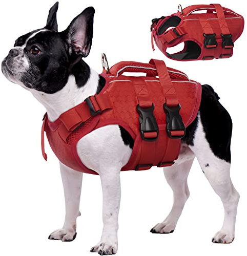 Kuoser Gilet de sauvetage pour chiens de petite, moyenne et grande taille, gilet de sauvetage Ripstop pour chien, maillot de bain pour piscine