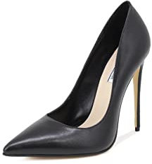QUEEN HELENA K2104M Stiletto Pumps mit geschlossener Spitze für Damen, K2104t Schwarz PU, 41 EU