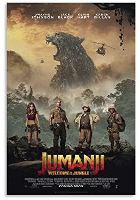 NANXIANG Jumanji Filmposter Dschungel-Abenteuer-Komödie Promotion-Cover 2 Wandkunst Poster Scrollen Leinwand Farbe