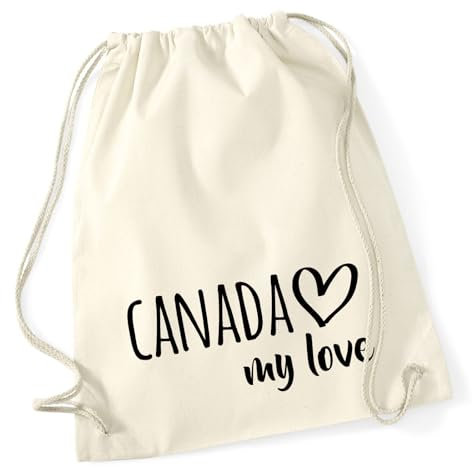 Huuraa Rucksack Canada my love Geschenk 12 Liter Natural Baumwolle Canada Accessoire