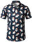 JOGAL Herren Weihnachten Hemd Funky Kurzarm Christmas Hawaiihemd Button Down Weihnachtsmann Print Freizeithemd Marine X-Large
