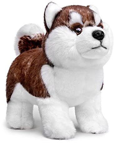 lilizzhoumax Husky Hund plüschtier 30cm/12”, Simuliertes Tier Hund Plüschtier, Kawaii Hund Kuscheltier Stofftiere Realistische Hund Plüsch Spielzeug für Wilde Tiere, Geschenk für Freunde und Kinder