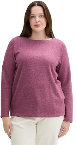 Tom Tailor Damen 1043760 Plussize Cosy Sweatshirt mit Knöpfen
