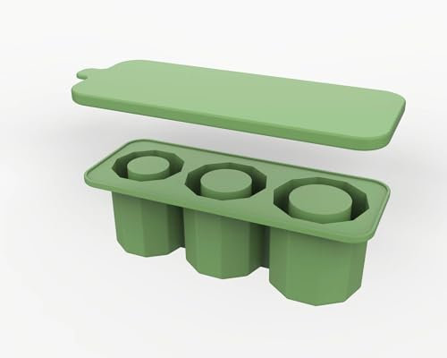 Ice Cube Tray for Tumbler Cup,New Silicone Ice Maker with for Making 3 Hollow Cylinder Ice Molds with Lid and Bin for Freezer, Ice Drink, Juice, Whiskey, Cocktail, Summer Gifts