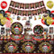 Obussgar Pirate Decorations - Birthday Party Supplies including Banner, Plate, Cake Topper, Cup, Napkin, Balloon, Tablecloth for Pirate Party Decoration (L-B)
