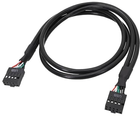 KASFDBMO USB 9-polig auf 9-polige Buchse, geschirmtes Kabel, hohe Übertragung, doppelsträngiges Kabel für Mainboard, USB 2.0, 50 cm, für Computer, Mainboard, USB-Geräte, Gaming