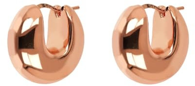 BRONZALLURE Orecchini Donna placcati Oro Rosa 18k – Orecchini a Cerchio Bombati Lucidi Anallergici – Gioielli Made in Italy – Idea Regalo Compleanni, Anniversari, Festa Donna, Festa Mamma