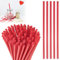 UVVRUR Lot de 100 pailles en plastique en forme de cœur - Réutilisables - Épaisses - Pour tous les types de smoothies, milkshakes, fêtes d'anniversaire, mariages, fêtes - Rouge
