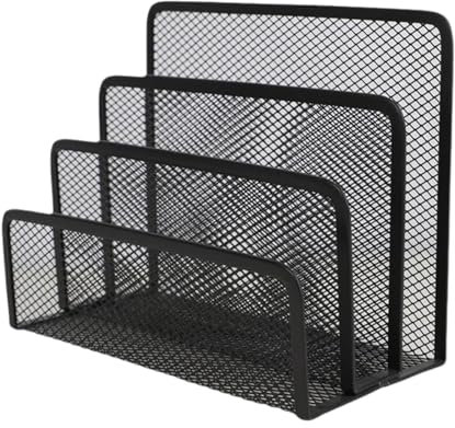 Raypontia Scaffalatura per desktop, organizer per file desktop, raccoglitore verticale da scrivania in rete – organizer da scrivania multifunzione