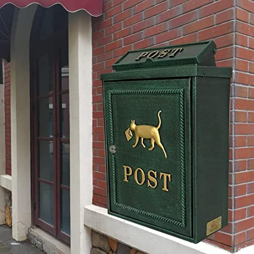 forestalk Dekorativer Briefkasten für den Außenbereich, Retro-Stil, Wandmontage, Gusseisen, für den Garten, dekorative Katze