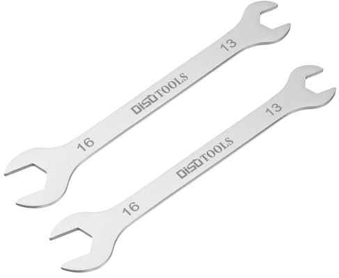 sourcing map 2pcs Thin Open End Wrench 13mm x 16mm Metric Sandblasting Plated 3cr13 Stainless Steel, Double Ended Slim Spanner for Household Maintenance and General Repairs