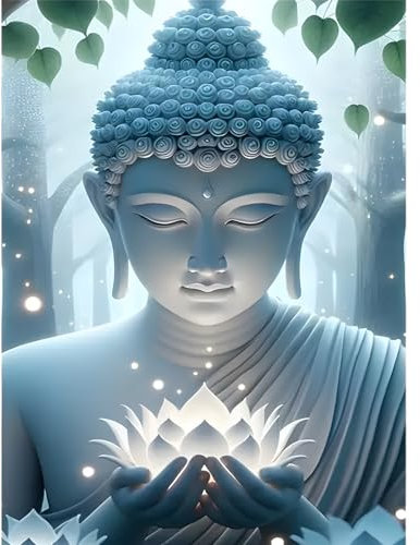 feelive Bouddha Peinture Diamant Adulte, DIY Diamond Painting Complet 5D Diamond Painting Kit Artisanat Strass Point de Croix Painting pour Adultes, Enfants, Décoration Intérieur 30x40cm