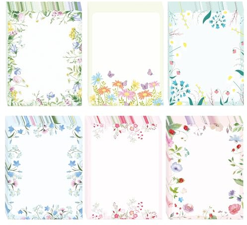 Briefpapier mit Wildblumen-Motiv, Vintage-Blumen-Briefpapier, 21,6 x 27,9 cm, dekoratives Druckerpapier für Hochzeit, Geburtstag, Einladung, Büro, Druckzubehör, 60 Stück