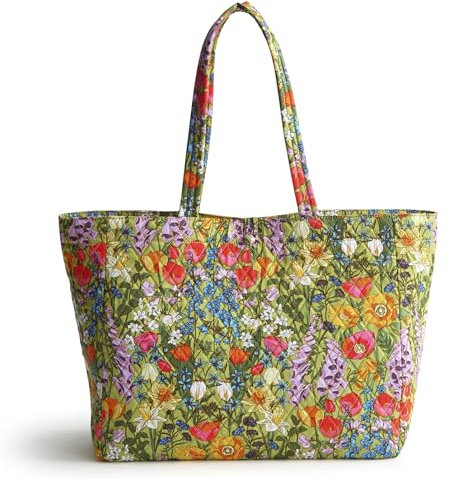 Vera Bradley Hochwertige Hathaway-Tragetasche aus Baumwolle, Wiesenstrauß, Einheitsgröße
