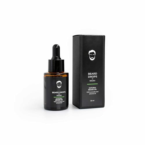 Beard drops by Solidu, beard oil for men, with avocado and almond oil