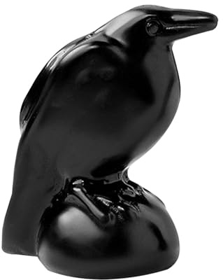 Générique Obsidian Crow Statue, Handmade Lucky Bird Figur, handgekettelt, Black Crystal Ornament, Elegante Raven-Skulptur, 5,1 cm für Zuhause, und Buchhanddisplay