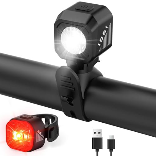 Tavaler Fahrradlicht Set USB Aufladbar | StVZO Zugelassen Fahrradbeleuchtung Set | IPX5 Wasserdicht Fahradlichterset LED | 35/70 LUX Fahrrad Licht Vorne | Fahrradlicht Hinten & Rücklicht Fahrrad