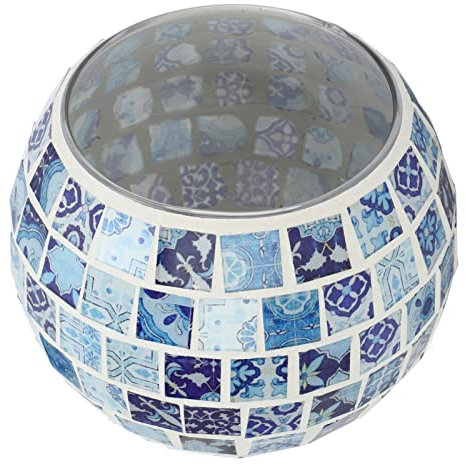 Teelicht Kerzenhalter mit Handgefertigtem Mosaikblumenpatte für Warme Romantische - Vielseitige Dekor für Zuhause und Büro