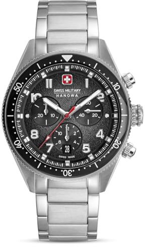 Swiss Military Hanowa Greyhound Chrono Herrenuhr Ø 43 mm mit Lederband oder Metallarmband und Saphirglas