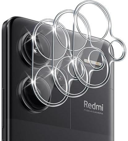 Funrae Cámara Trasera Lente Protector de Pantalla para Xiaomi Redmi Note 13 Pro Plus/Pro+ 5G [3 Piezas],HD Sin Burbujas Cristal Templado Cámara Protector [Transparente]