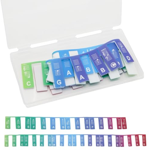 Wuyituart Removable Piano Notes Guide 61 Keys Full Size Silicone Keyboard Notes Overlay, Color