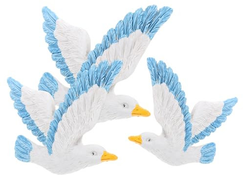 EPIGEIST 3 Stück Möwe-Ornament Gartenverzierung Heimdekoration Nautische Wanddekoration Garten hängende Ornamente Möwendekorationen Möwe Dekorationen Seevogel Wanddekoration Hängendes