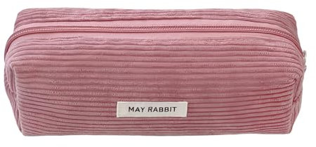 Trousse Scolaire,Petite Stylo Velours Cotelé Ecole Fille Rose Aesthetic Trousses et Clés Pochette Maitresse Adulte Femme Rangement Oval,pour Toilette Kit Voyage Secours Stitch Avion Maquillage Sac