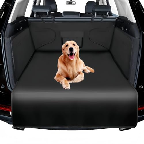 TYUIGHF Kofferraumschutz Hund, für BMW 3 Series G21 Touring E91 Kofferraum Schutzmatte Hunde,Kratzfeste und Wasserabweisende Autodecke Hund,147 * 105-A/Black