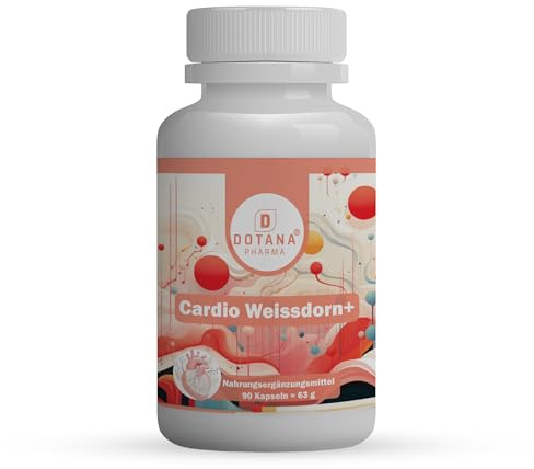 Cardio Weissdorn+ – Herz & Kreislauf Unterstützung – Weißdorn & Passionsblume – Mit Vitamin B2 & B6 – 90 Kapseln