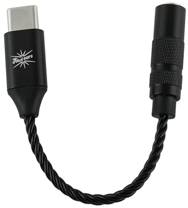Linsoul Kiwi Ears AD1 Type-C to 3.5mm Female Headphone DAC Adapter Cable, USB C to Aux IEM Dongle with KT02H20 Chip, High Res 32bit/384kHz, CTIA-Standard for iOS/Android/Windows Smartphones (Black)