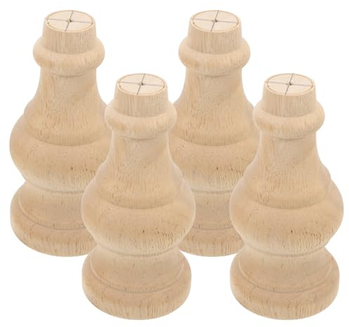NUOBESTY Ensemble de 4 Pieds en Bois Massif pour Meubles et Canapés, Design Moderne et Forme Unique, Offrant Fiabilité et Style Élégant pour Table et Fauteuil
