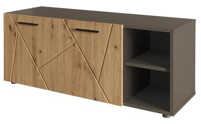 Vicco Schuhschrank Irma, Anthrazit/Artisan, 106 x 43 cm | mit 2 Türen, zur Aufbewahrung und Organisation im Eingangsbereich geeignet