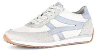 Gabor Damen Low-Top Sneaker, Frauen Sneaker,komfortable,Kunst-Stoff,laessig,langlebig,Pass-Form,Pflege-leicht,weit,Latte/White/Sky,38 EU / 5 UK