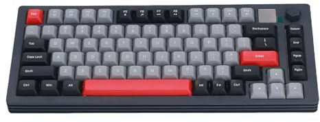 Topiky 75% Wireless Mechanical Gaming Keyboard, Built-in Multimedia Display Screen, Creamy Sound Gasket Structure, Hot Swappable Pre Lubed Linear Switches RGB Backlit for PC Gam (Gray)