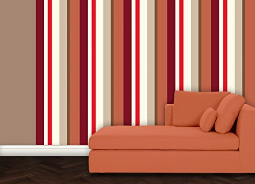 GMM Tapete Modern Living - rot individuell gefertigt mit Streifenfarben passend zu Schöner Wohnen Trendfarben - Muster 20 x 46,5cm
