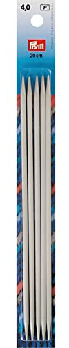 5 Stück Stricknadeln 4mm 20cm grau