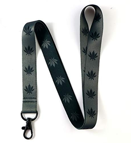 EASTEX Unisex-Erwachsene Blattmuster, Schlüsselband, 1 grau/schwarzes Umhängeband, Medium