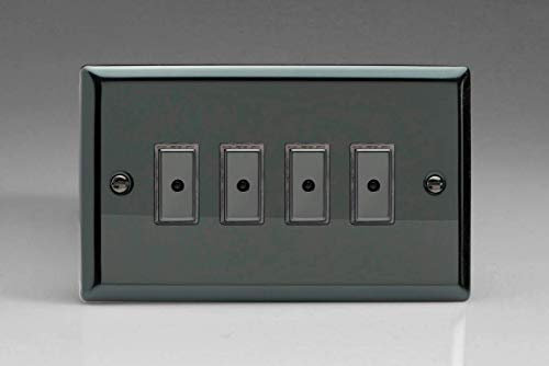 Varilight 4-Gang 1-Way Remote/Tactile Touch Control Master LED Dimmer Light Switch 4 x 0-100W (Max 10 LEDs) Iridium JIE104