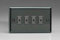 Varilight 4-Gang 1-Way Remote/Tactile Touch Control Master LED Dimmer Light Switch 4 x 0-100W (Max 10 LEDs) Iridium JIE104