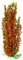 Jumbo Extra Large Tall Plastic Seaweed Aquarium Plant 50-52cm (19-20 Inch) Tall, Green and Orange Round Leaf Plant with Weighted Base Fish Tank or Pond Decoration Ornament